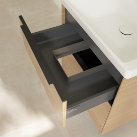 Тумба под раковину Villeroy & Boch Subway 3.0 57,2х57,6 см ДСП/алюминий дуб северный/черный вулкан C578L1VJ