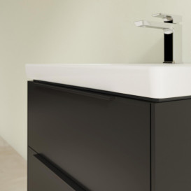 Тумба под раковину Villeroy & Boch Subway 3.0 57,2х57,6 см ДСП/алюминий черный вулкан/черный вулкан C578L1VL