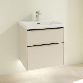 Тумба под раковину Villeroy & Boch Subway 3.0 57,2х57,6 см ДСП/алюминий серый кашемир/черный вулкан C578L1VN