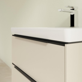 Тумба под раковину Villeroy & Boch Subway 3.0 57,2х57,6 см ДСП/алюминий серый кашемир/черный вулкан C578L1VN