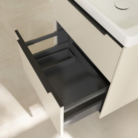 Тумба под раковину Villeroy & Boch Subway 3.0 57,2х57,6 см ДСП/алюминий серый кашемир/черный вулкан C578L1VN