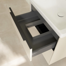 Тумба под раковину Villeroy & Boch Subway 3.0 57,2х57,6 см ДСП/алюминий серый кашемир/черный вулкан C578L1VN