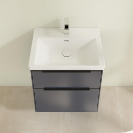 Тумба під раковину Villeroy & Boch Subway 3.0 57,2х57,6 см ДСП/алюміній морський синій/чорний вулкан C578L1VQ