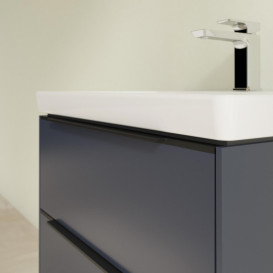 Тумба під раковину Villeroy & Boch Subway 3.0 57,2х57,6 см ДСП/алюміній морський синій/чорний вулкан C578L1VQ