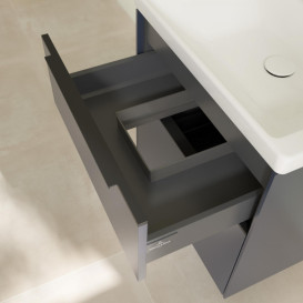 Тумба під раковину Villeroy & Boch Subway 3.0 57,2х57,6 см ДСП/алюміній морський синій/чорний вулкан C578L1VQ