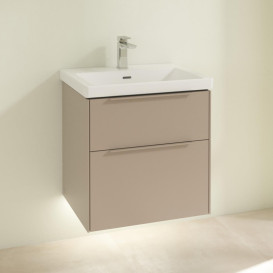 Тумба під раковину Villeroy & Boch Subway 3.0 57,2х57,6 см ДСП/алюміній тауп/монохром C578L2VM