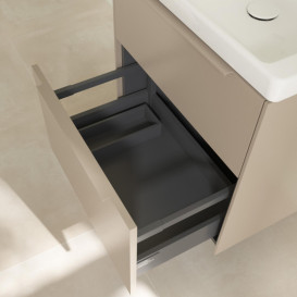 Тумба під раковину Villeroy & Boch Subway 3.0 57,2х57,6 см ДСП/алюміній тауп/монохром C578L2VM