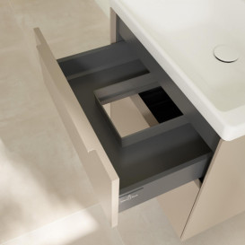 Тумба під раковину Villeroy & Boch Subway 3.0 57,2х57,6 см ДСП/алюміній тауп/монохром C578L2VM