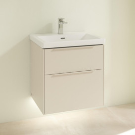 Тумба под раковину Villeroy & Boch Subway 3.0 57,2х57,6 см ДСП/алюминий серый кашемир/монохром C578L2VN