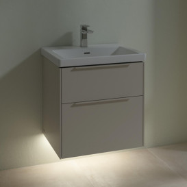 Тумба под раковину Villeroy & Boch Subway 3.0 57,2х57,6 см ДСП/алюминий серый кашемир/монохром C578L2VN