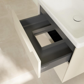 Тумба под раковину Villeroy & Boch Subway 3.0 57,2х57,6 см ДСП/алюминий серый кашемир/монохром C578L2VN