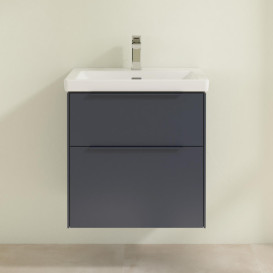 Тумба под раковину Villeroy & Boch Subway 3.0 57,2х57,6 см ДСП/алюминий морской синий/монохром C578L2VQ