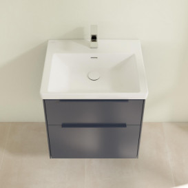 Тумба под раковину Villeroy & Boch Subway 3.0 57,2х57,6 см ДСП/алюминий морской синий/монохром C578L2VQ