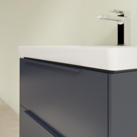 Тумба под раковину Villeroy & Boch Subway 3.0 57,2х57,6 см ДСП/алюминий морской синий/монохром C578L2VQ