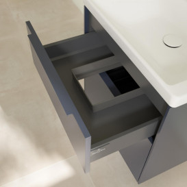 Тумба под раковину Villeroy & Boch Subway 3.0 57,2х57,6 см ДСП/алюминий морской синий/монохром C578L2VQ