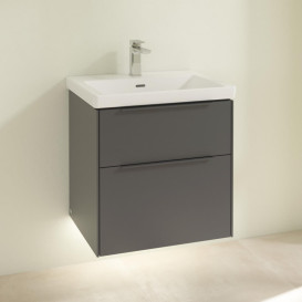 Тумба під раковину Villeroy & Boch Subway 3.0 57,2х57,6 см ДСП/алюміній графіт/монохром C578L2VR