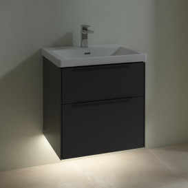 Тумба під раковину Villeroy & Boch Subway 3.0 57,2х57,6 см ДСП/алюміній графіт/монохром C578L2VR