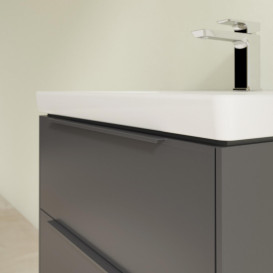 Тумба під раковину Villeroy & Boch Subway 3.0 57,2х57,6 см ДСП/алюміній графіт/монохром C578L2VR