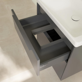 Тумба під раковину Villeroy & Boch Subway 3.0 57,2х57,6 см ДСП/алюміній графіт/монохром C578L2VR