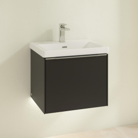 Тумба под раковину Villeroy & Boch Subway 3.0 52,3х42,9 см ДСП/алюминий черный вулкан C579L0VL