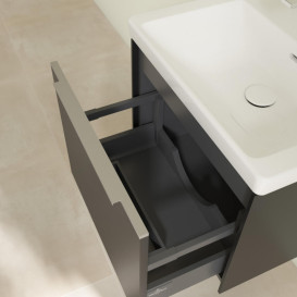 Тумба под раковину Villeroy & Boch Subway 3.0 52,3х42,9 см ДСП/алюминий черный вулкан C579L0VL