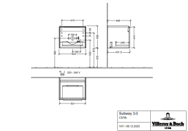 Тумба под раковину Villeroy & Boch Subway 3.0 52,3х42,9 см ДСП/алюминий серый кашемир C579L0VN