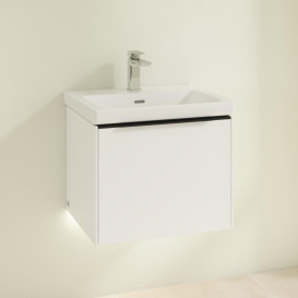 Тумба під раковину Villeroy & Boch Subway 3.0 52,3х42,9 см ДСП/алюміній чистий білий/чорний вулкан C579L1VF