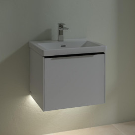 Тумба під раковину Villeroy & Boch Subway 3.0 52,3х42,9 см ДСП/алюміній чистий білий/чорний вулкан C579L1VF