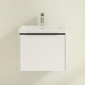 Тумба під раковину Villeroy & Boch Subway 3.0 52,3х42,9 см ДСП/алюміній чистий білий/чорний вулкан C579L1VF