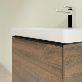 Тумба под раковину Villeroy & Boch Subway 3.0 52,3х42,9 см ДСП/алюминий дуб аризона/черный вулкан C579L1VH