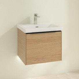 Тумба под раковину Villeroy & Boch Subway 3.0 52,3х42,9 см ДСП/алюминий дуб северный/черный вулкан C579L1VJ