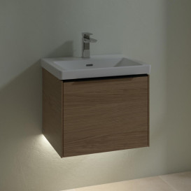 Тумба под раковину Villeroy & Boch Subway 3.0 52,3х42,9 см ДСП/алюминий дуб северный/черный вулкан C579L1VJ