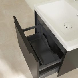 Тумба під раковину Villeroy & Boch Subway 3.0 52,3х42,9 см ДСП/алюміній чорний вулкан/чорний вулкан C579L1VL