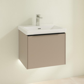 Тумба под раковину Villeroy & Boch Subway 3.0 52,3х42,9 см ДСП/алюминий тауп/черный вулкан C579L1VM