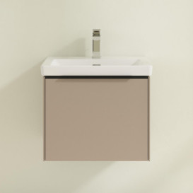 Тумба под раковину Villeroy & Boch Subway 3.0 52,3х42,9 см ДСП/алюминий тауп/черный вулкан C579L1VM