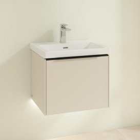 Тумба под раковину Villeroy & Boch Subway 3.0 52,3х42,9 см ДСП/алюминий серый кашемир/черный вулкан C579L1VN