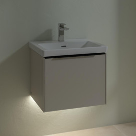 Тумба под раковину Villeroy & Boch Subway 3.0 52,3х42,9 см ДСП/алюминий серый кашемир/черный вулкан C579L1VN