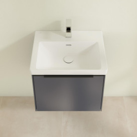 Тумба под раковину Villeroy & Boch Subway 3.0 52,3х42,9 см ДСП/алюминий морской синий/черный вулкан C579L1VQ