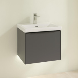Тумба під раковину Villeroy & Boch Subway 3.0 52,3х42,9 см ДСП/алюміній графіт/чорний вулкан C579L1VR