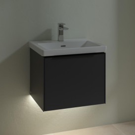 Тумба під раковину Villeroy & Boch Subway 3.0 52,3х42,9 см ДСП/алюміній графіт/чорний вулкан C579L1VR