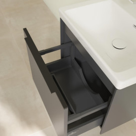 Тумба під раковину Villeroy & Boch Subway 3.0 52,3х42,9 см ДСП/алюміній графіт/чорний вулкан C579L1VR