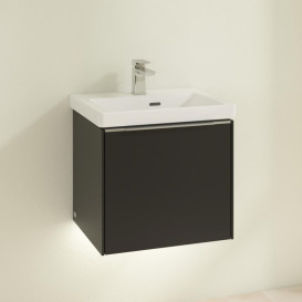 Тумба под раковину Villeroy & Boch Subway 3.0 47,3х42,9 см ДСП/алюминий черный вулкан C580L0VL