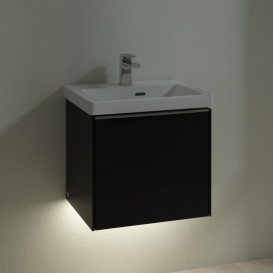 Тумба под раковину Villeroy & Boch Subway 3.0 47,3х42,9 см ДСП/алюминий черный вулкан C580L0VL