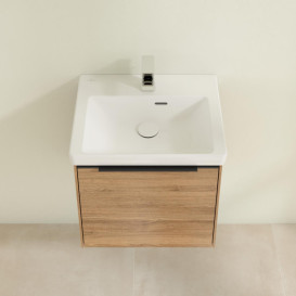 Тумба под раковину Villeroy & Boch Subway 3.0 47,3х42,9 см ДСП/алюминий дуб канзас/черный вулкан C580L1RH