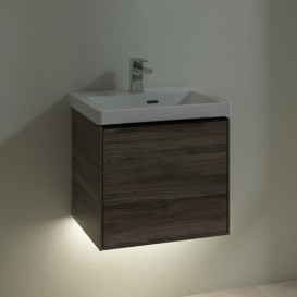 Тумба під раковину Villeroy & Boch Subway 3.0 47,3х42,9 см ДСП/алюміній дуб кам'яний/чорний вулкан C580L1RK