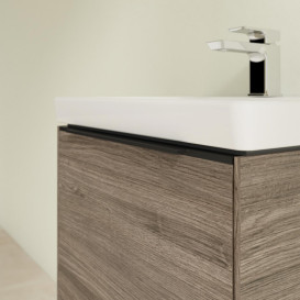 Тумба під раковину Villeroy & Boch Subway 3.0 47,3х42,9 см ДСП/алюміній дуб кам'яний/чорний вулкан C580L1RK