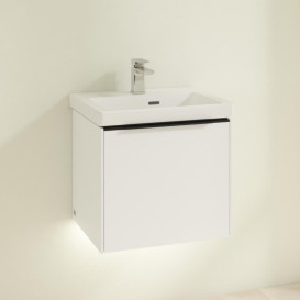 Тумба під раковину Villeroy & Boch Subway 3.0 47,3х42,9 см ДСП/алюміній білий діамант/чорний вулкан C580L1VE