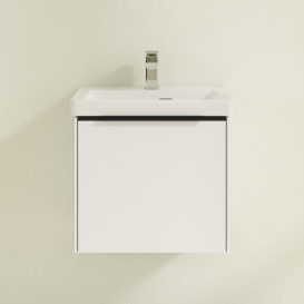 Тумба під раковину Villeroy & Boch Subway 3.0 47,3х42,9 см ДСП/алюміній чистий білий/чорний вулкан C580L1VF