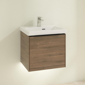 Тумба под раковину Villeroy & Boch Subway 3.0 47,3х42,9 см ДСП/алюминий дуб аризона/черный вулкан C580L1VH