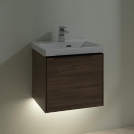 Тумба под раковину Villeroy & Boch Subway 3.0 47,3х42,9 см ДСП/алюминий дуб аризона/черный вулкан C580L1VH